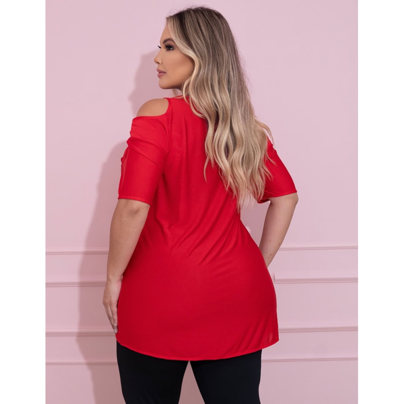 Blusa Plus Size Vermelha em Dry Fit | Ref: 4.4.1751-11