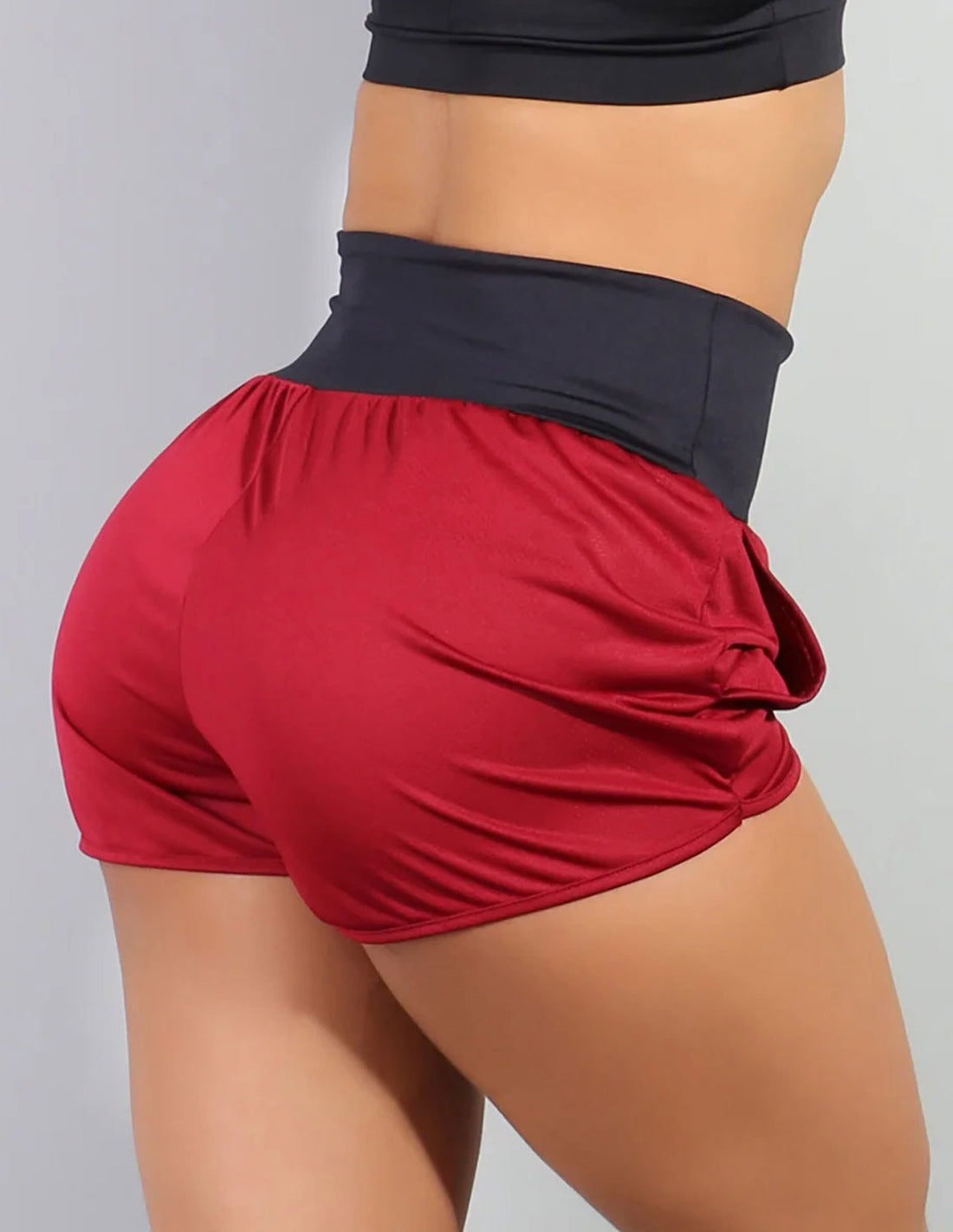 Short Feminino em Dry Fit Vinho com Preto | Ref: 4.4.1722-0124-G