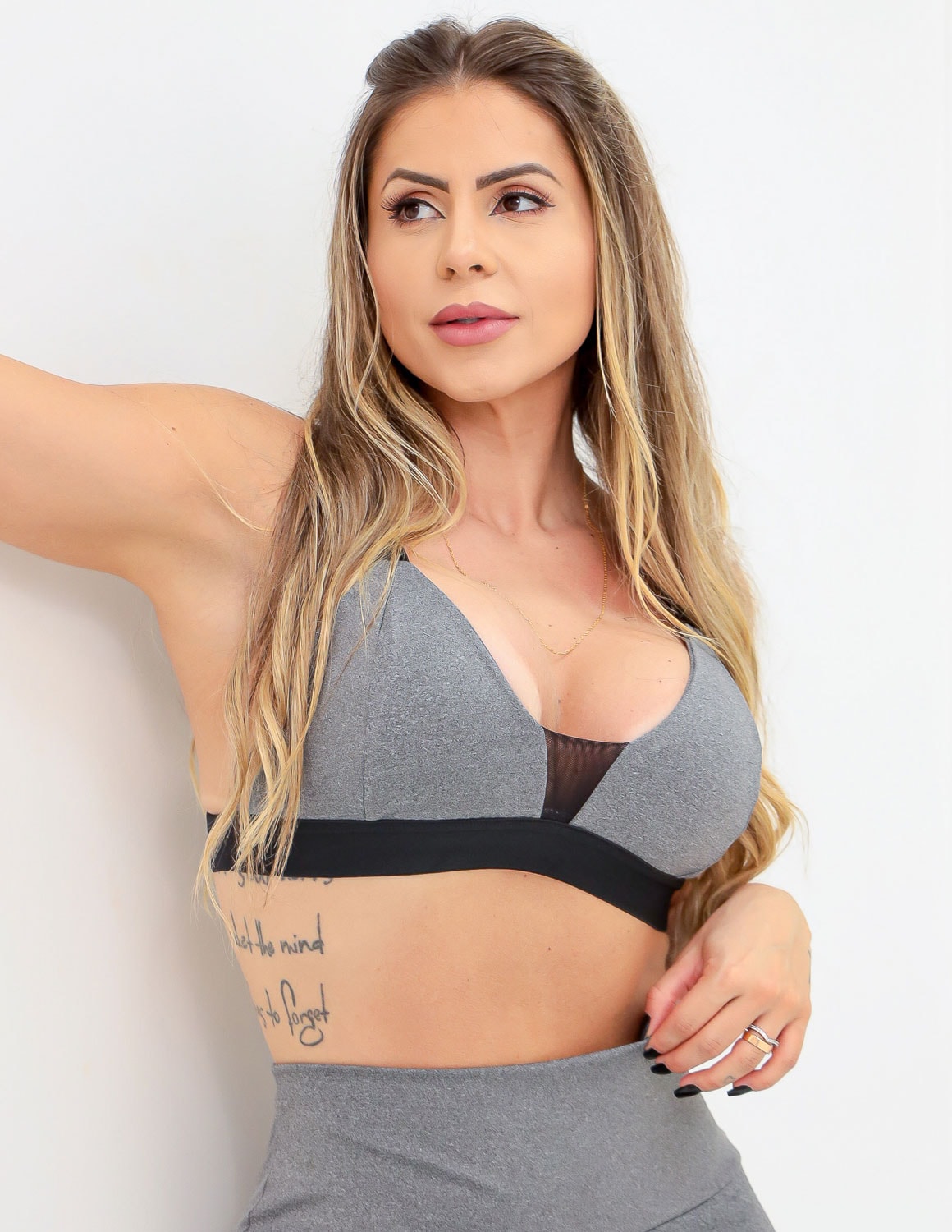 Top Feminino Mescla de Alcinhas e Bojo Removível | Ref: 4.4.4276-03