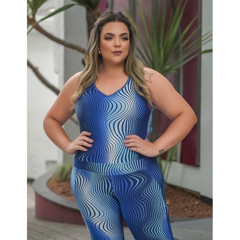 Macacão Feminino Estampado Plus Size | Ref: 4.4.4052-3241