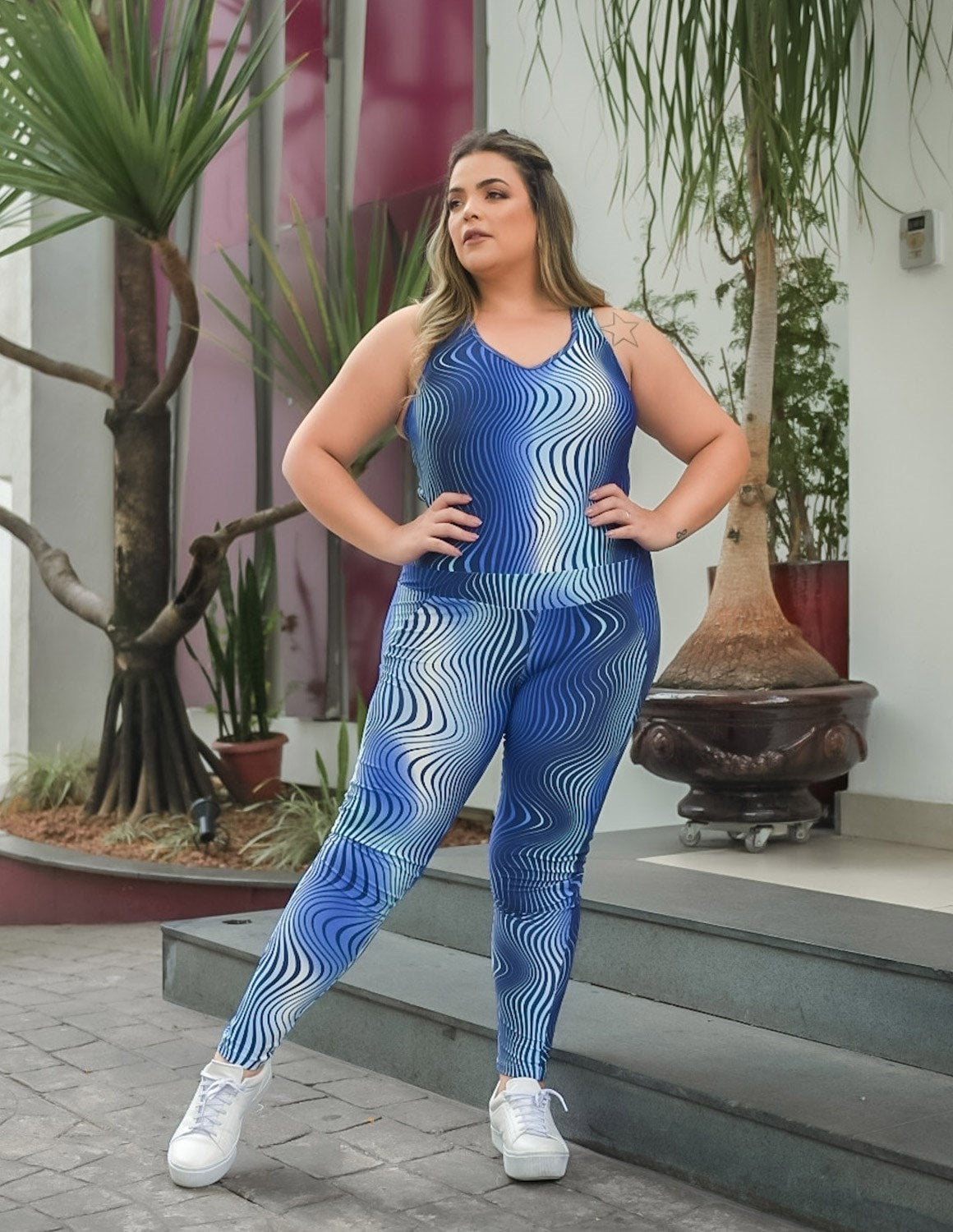 Macacão Feminino Estampado Plus Size | Ref: 4.4.4052-3241