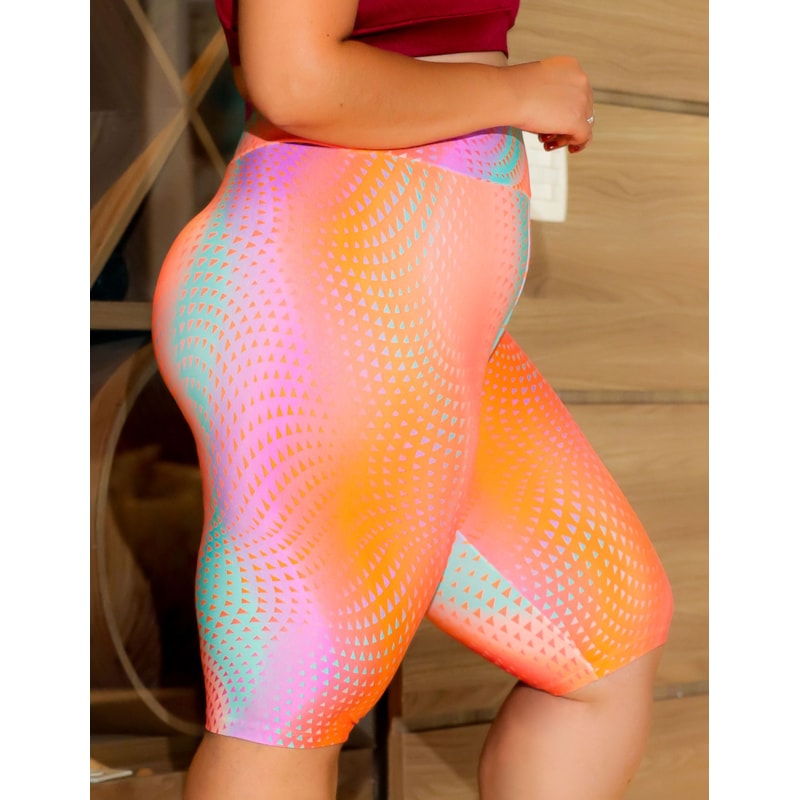 Bermuda Ciclista Fitness Plus Size Estampada | Ref: 4.4.4074-3238