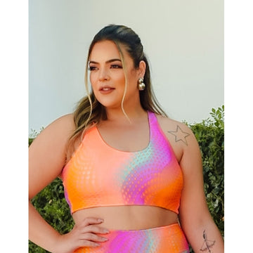 Top Fitness Feminino Estampado Plus Size | Ref: 4.4.4434-3238