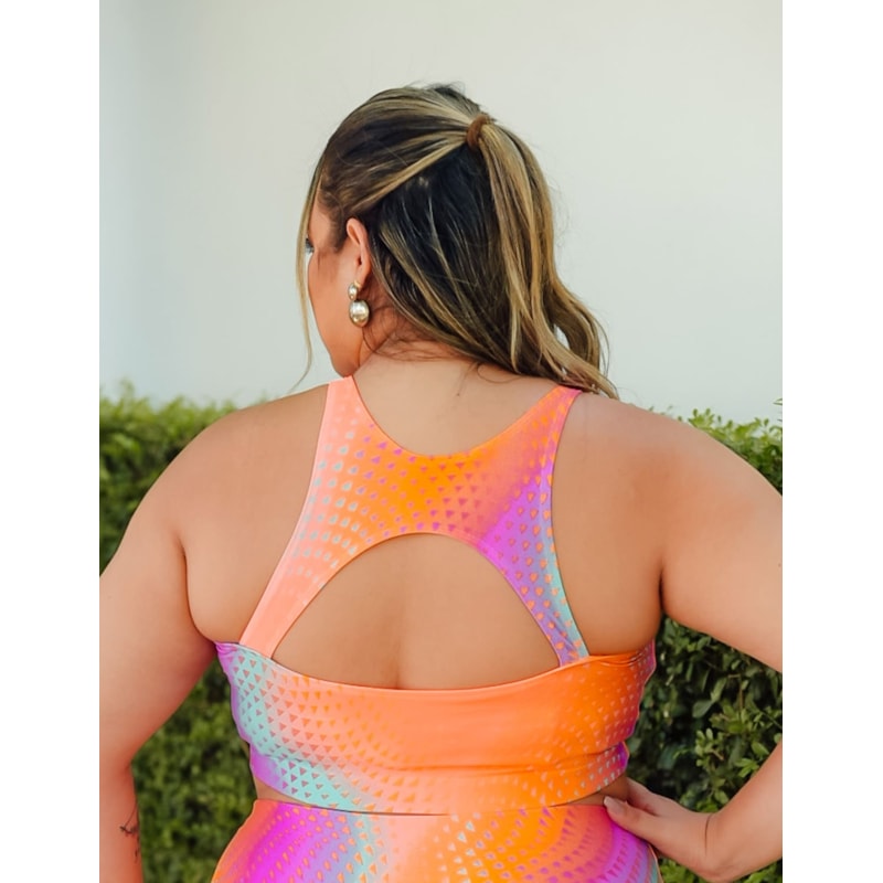 Top Fitness Feminino Estampado Plus Size | Ref: 4.4.4434-3238