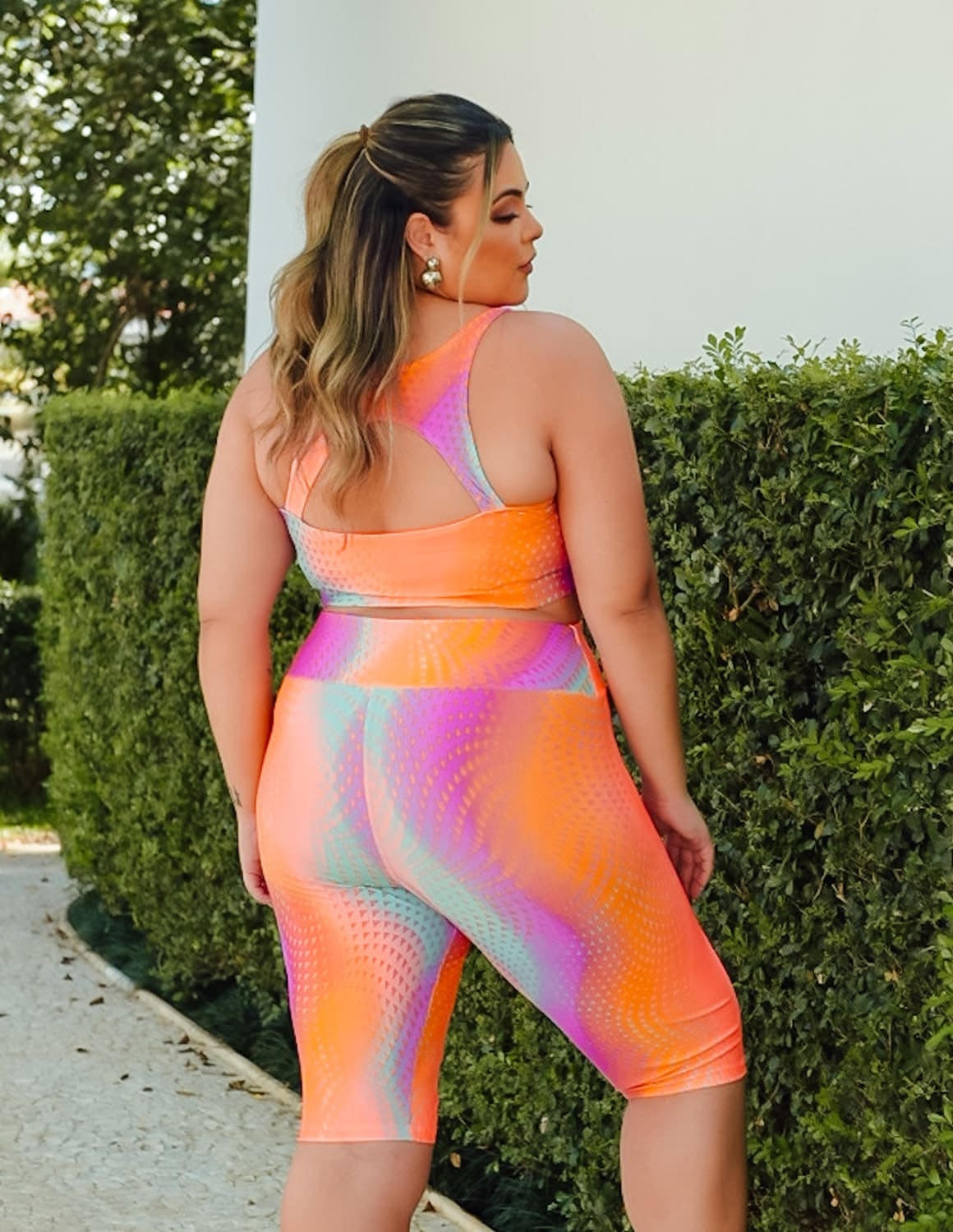 Conjunto Plus Size Estampado com Bermuda Ciclista e Top sem Bojo | Ref: 8.8.0196-3238