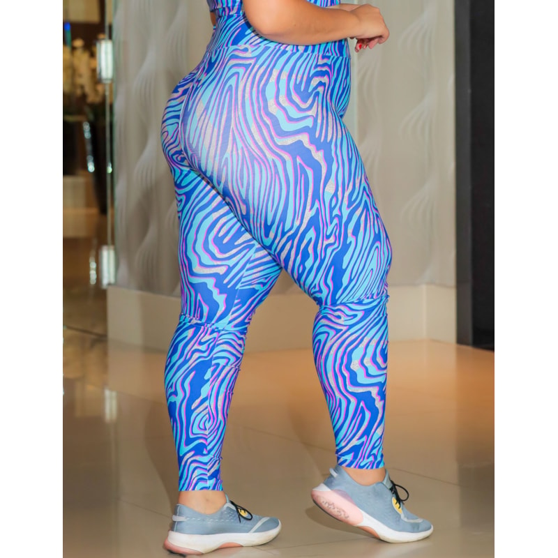 Calça Legging Plus Size com Cós Alto Estampada | Ref: 4.4.4293-3239