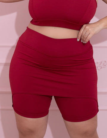 Bermuda com Tapa Bumbum Plus Size Vinho