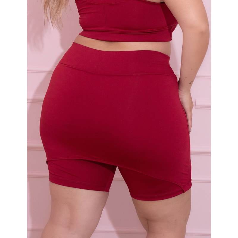 Bermuda com Tapa Bumbum Plus Size Vinho | Ref: 4.4.4073-24