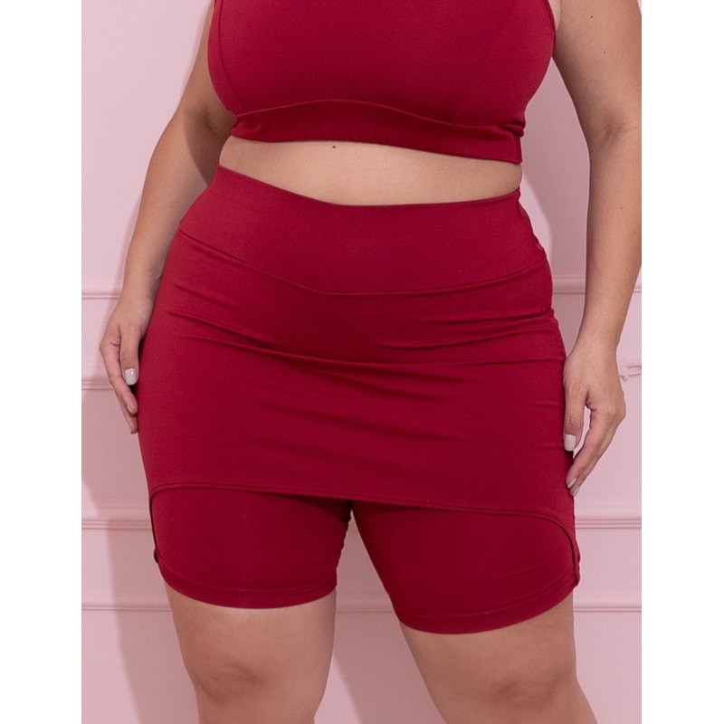 Bermuda com Tapa Bumbum Plus Size Vinho | Ref: 4.4.4073-24