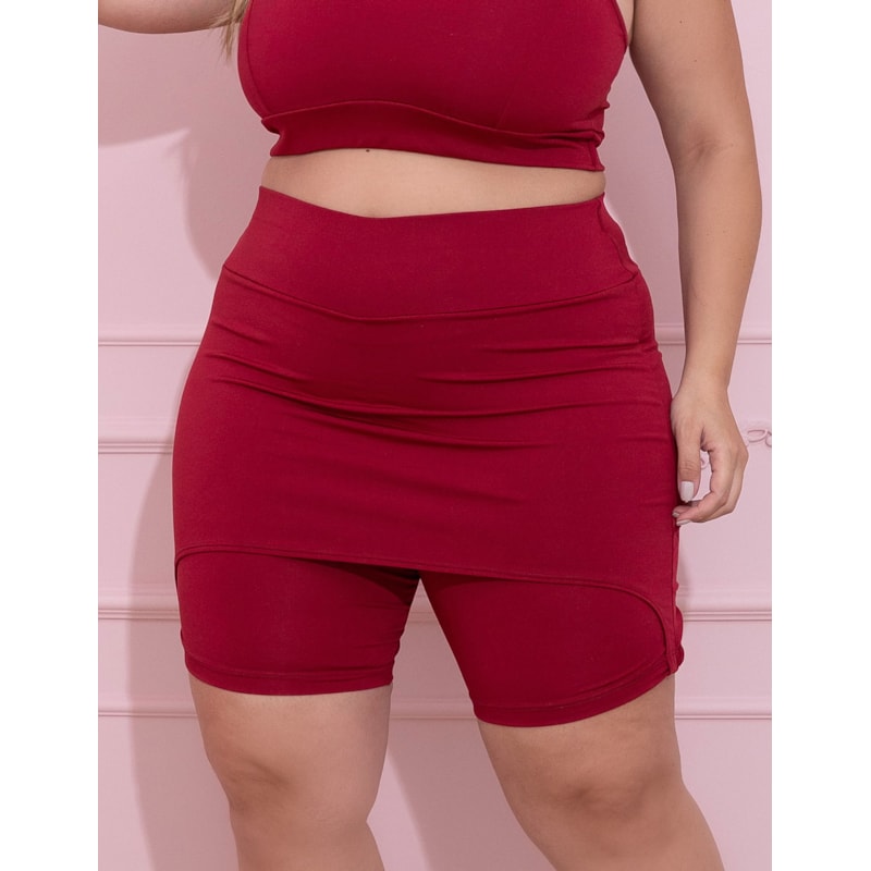 Bermuda com Tapa Bumbum Plus Size Vinho | Ref: 4.4.4073-24