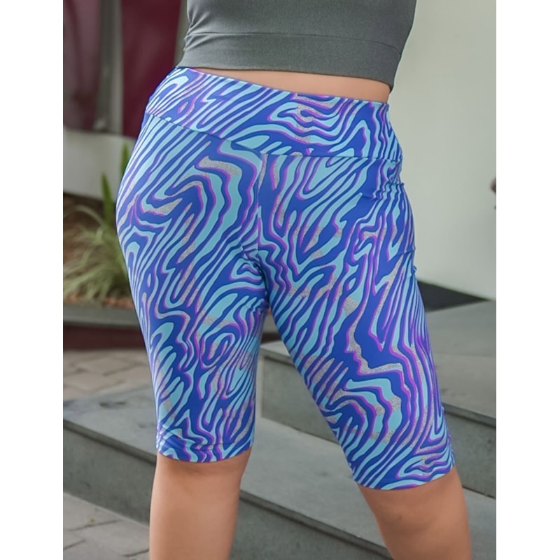 Bermuda Feminina Ciclista Plus Size com Estampa | Ref: 4.4.4074-3239