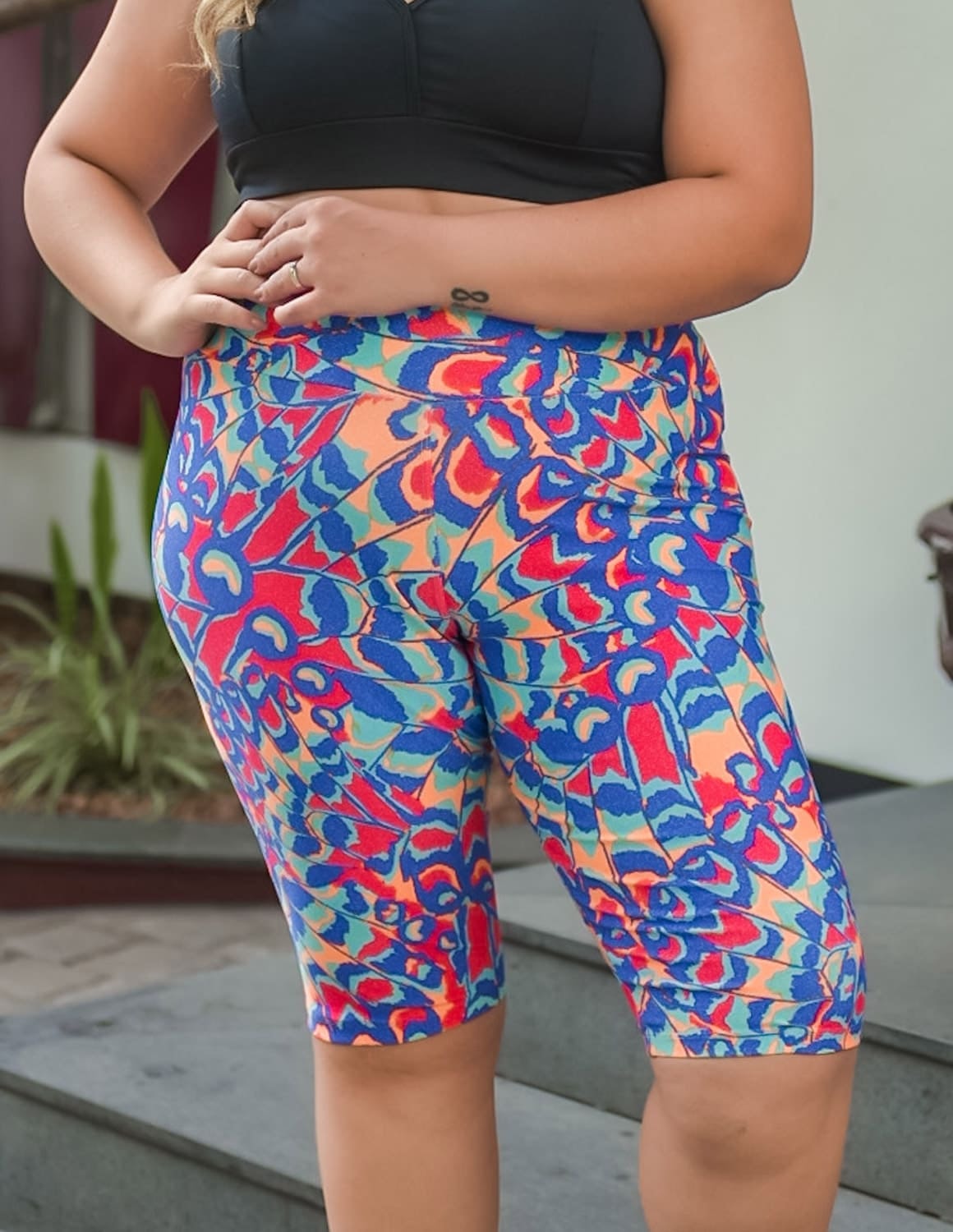 Bermuda Feminina Ciclista com Estampa Plus Size | Ref: 4.4.4074-3237
