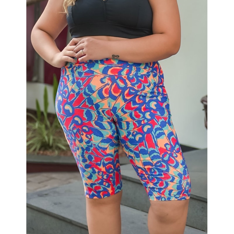 Bermuda Feminina Ciclista com Estampa Plus Size | Ref: 4.4.4074-3237
