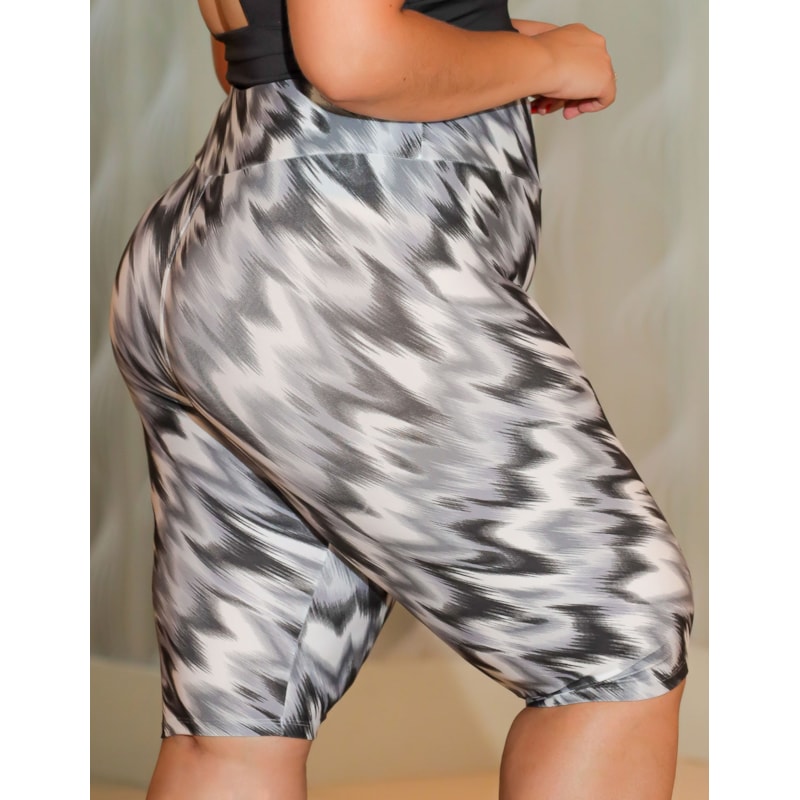 Bermuda Fitness Feminina Ciclista Plus Size Estampada | Ref: 4.4.4074-3240
