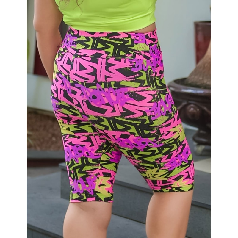 Bermuda Fitness Ciclista Plus Size Estampada | Ref: 4.4.4074-3243