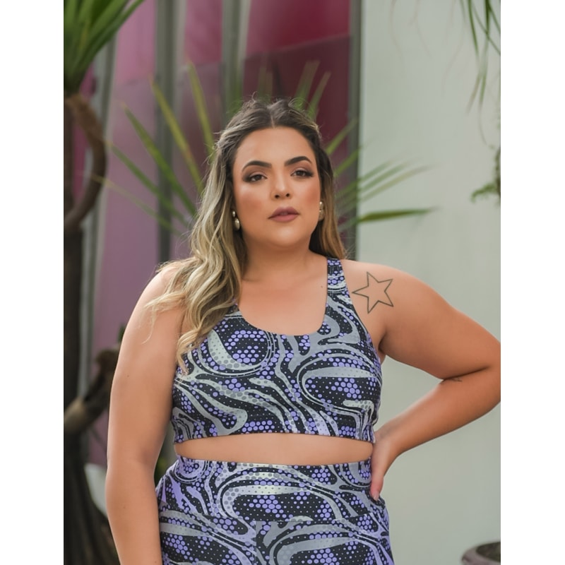Top Fitness com Estampa Plus Size | Ref: 4.4.4434-3244