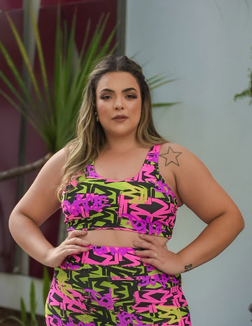 Top para Academia Feminino Plus Size Estampado | Ref: 4.4.4434-3243