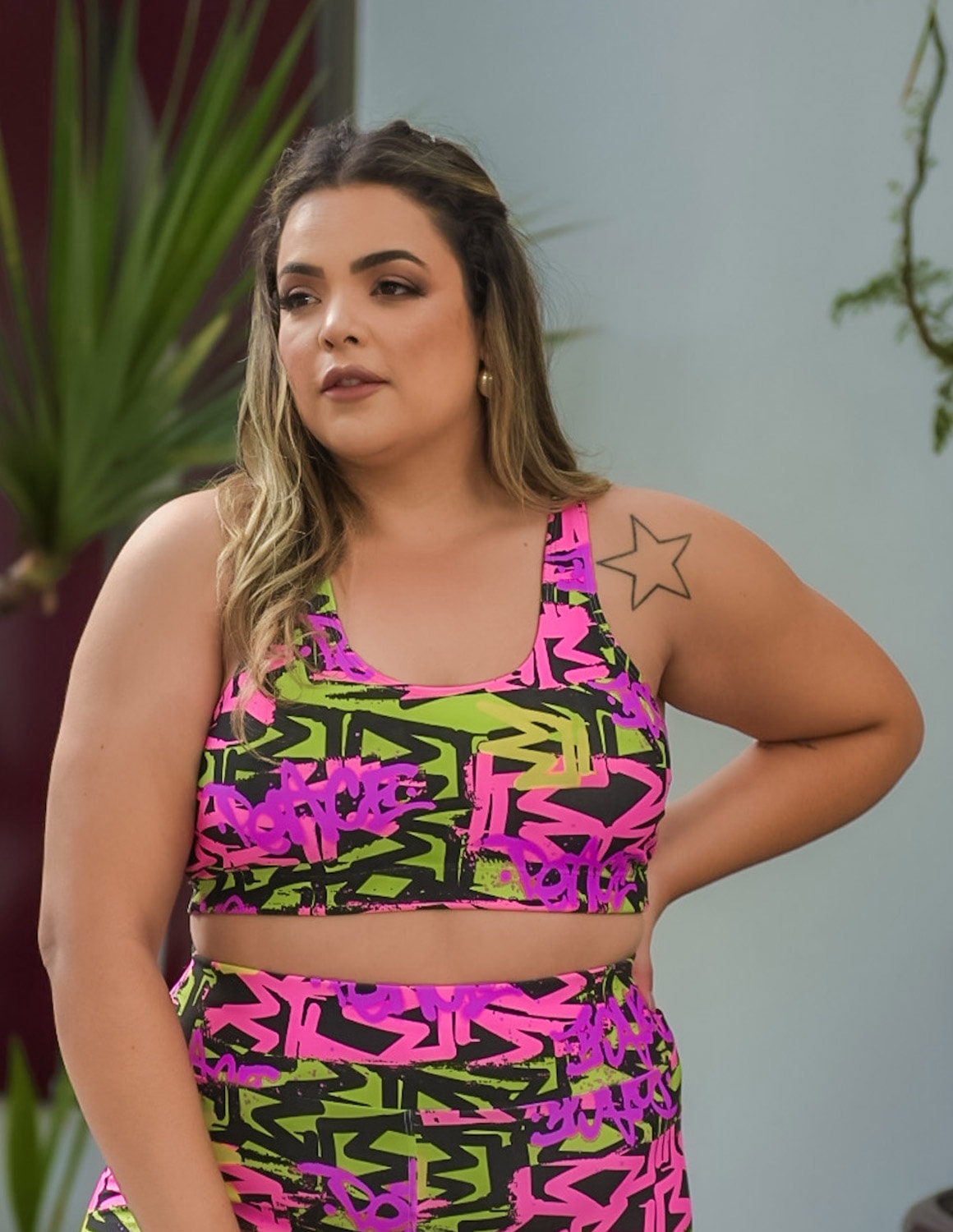 Top para Academia Feminino Plus Size Estampado | Ref: 4.4.4434-3243