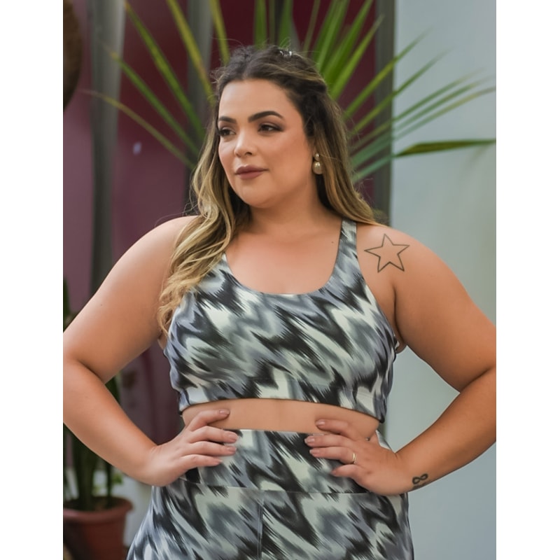 Top Feminino Fitness com Estampa Plus Size | Ref: 4.4.4434-3240