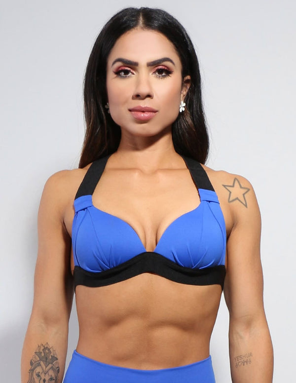 Top Azul Bic com Bojo em Poliamida | Ref: 3.3.1346-20