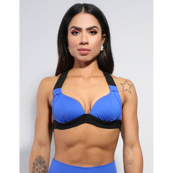 Top Azul Bic com Bojo em Poliamida | Ref: 3.3.1346-20