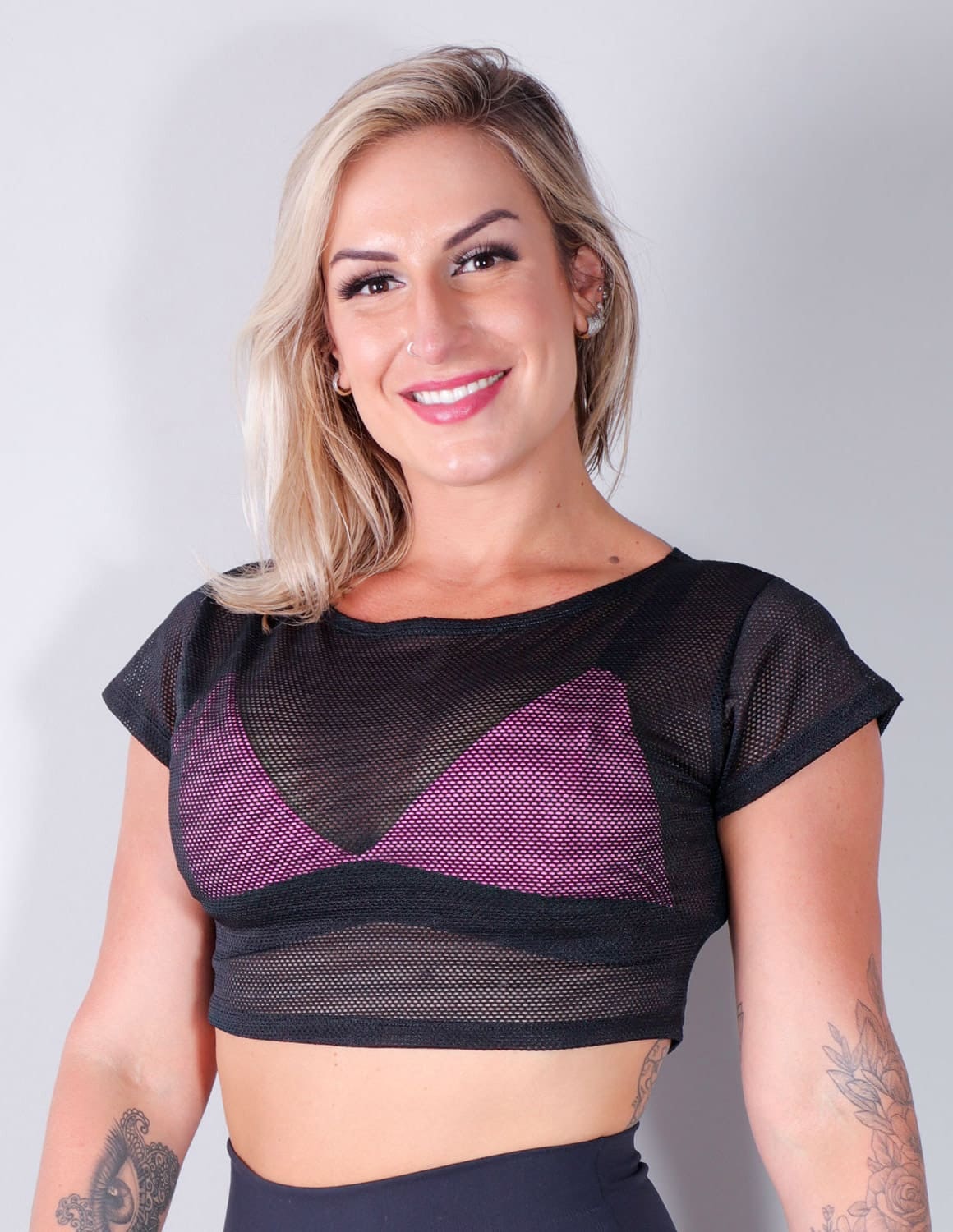 Cropped Feminino de Tela Preta | Ref 4.4.4264-01
