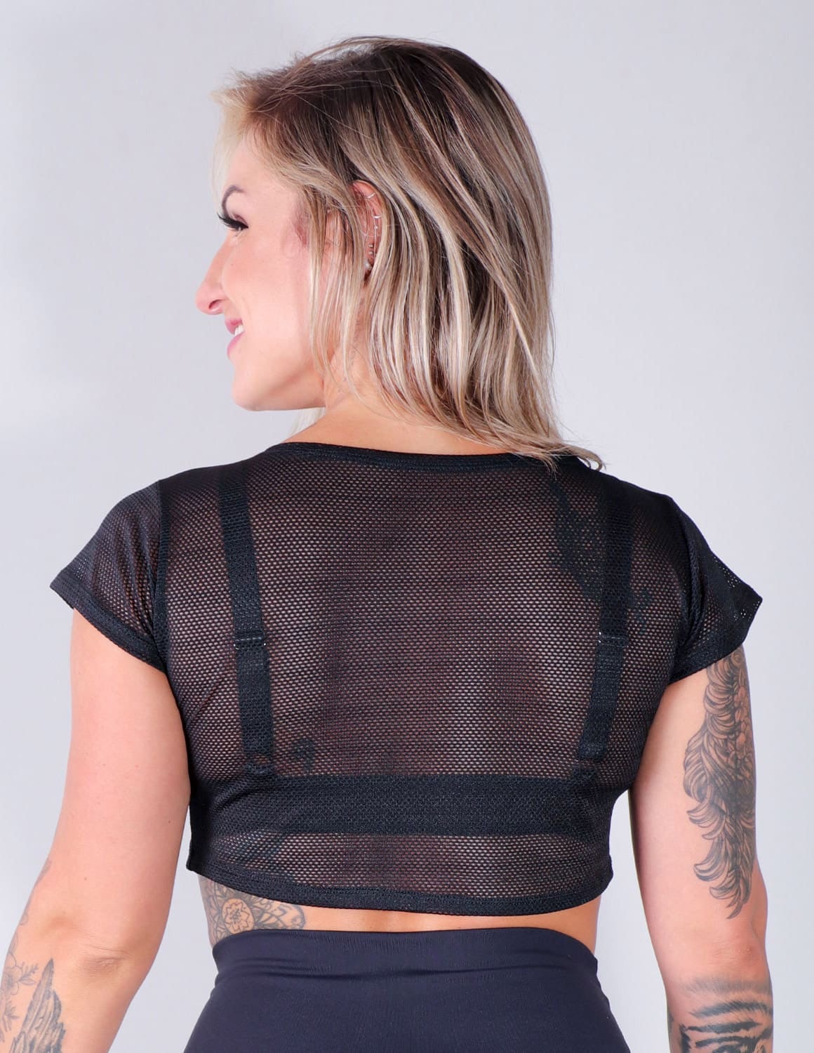 Cropped Feminino de Tela Preta | Ref 4.4.4264-01