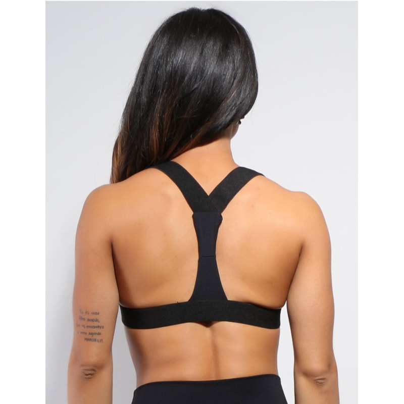 Top Preto em Poliamida com Bojo | Ref: 3.3.1346-01