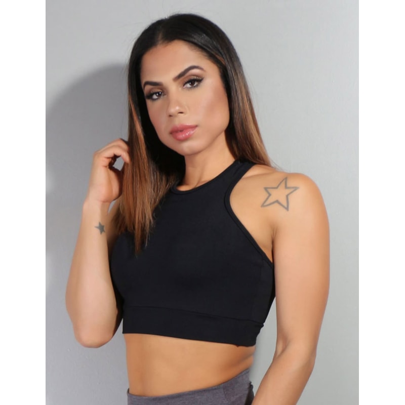 Cropped Preto sem Bojo | Ref: 4.4.4091-01
