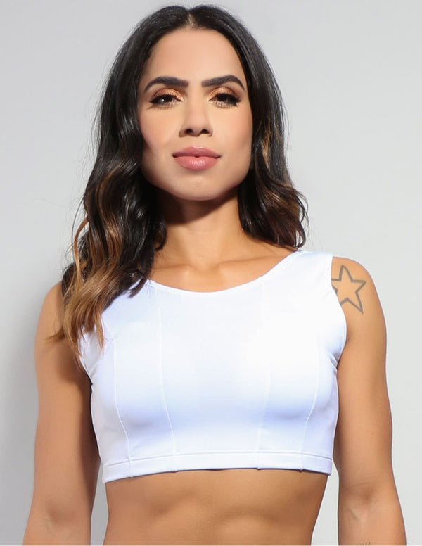 Cropped Feminino Branco sem Bojo | Ref: 4.4.4130-02