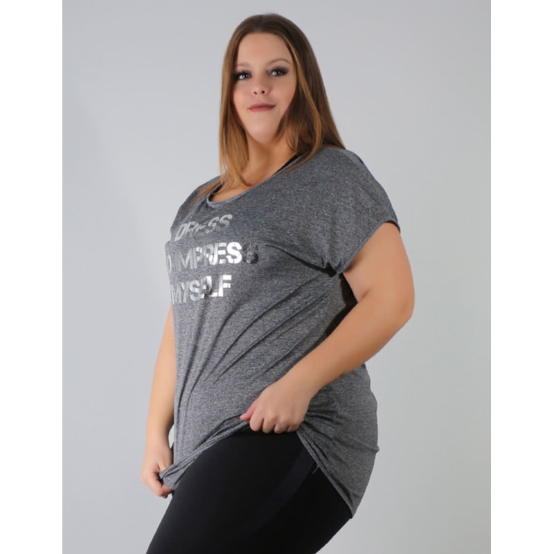 Blusa Mescla Plus Size em Dry Fit com Estampa | Ref: 4.4.1752DRESS-03