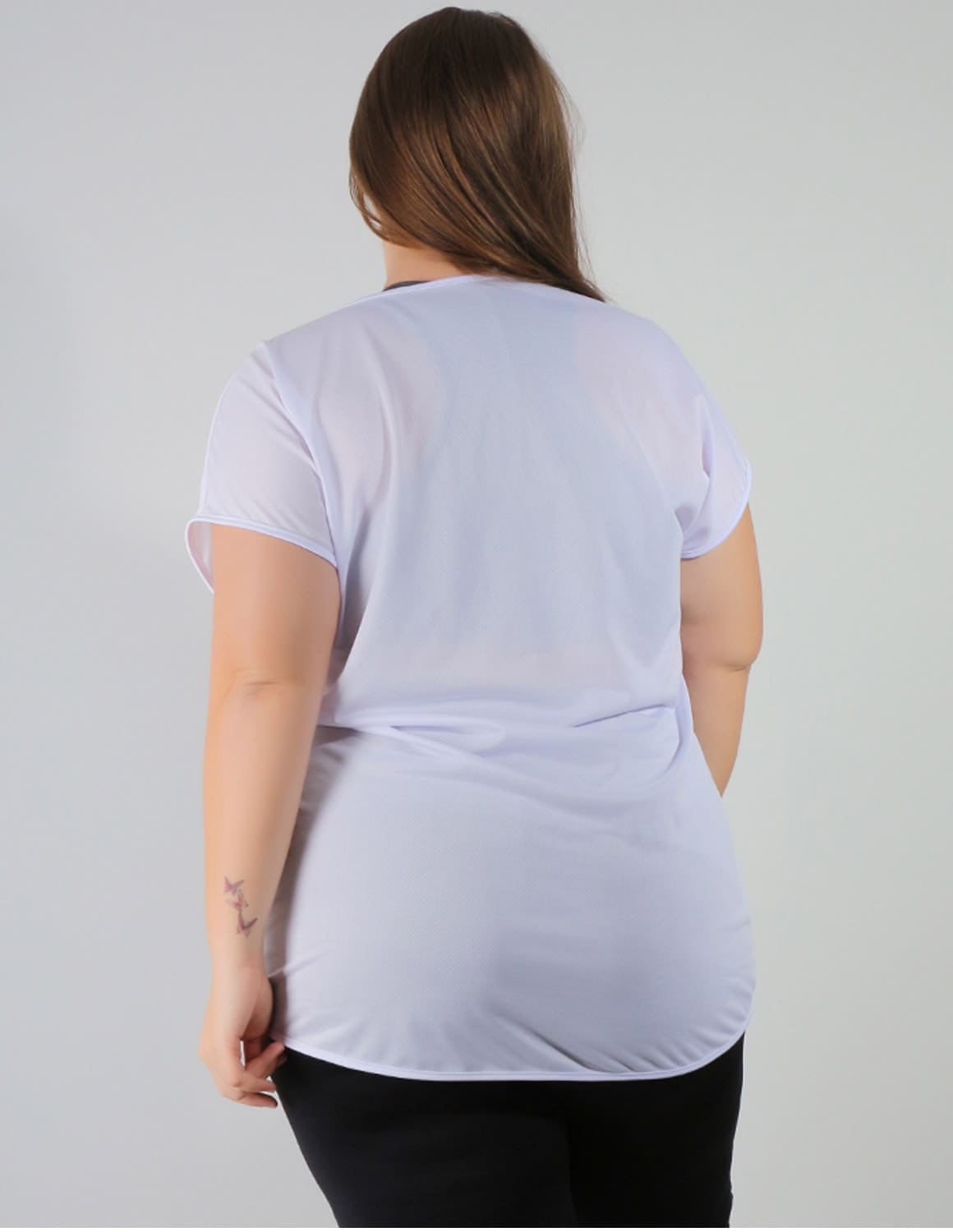 Blusa Fitness Plus Size Branca com Estampa | Ref: 4.4.1752HARD-02