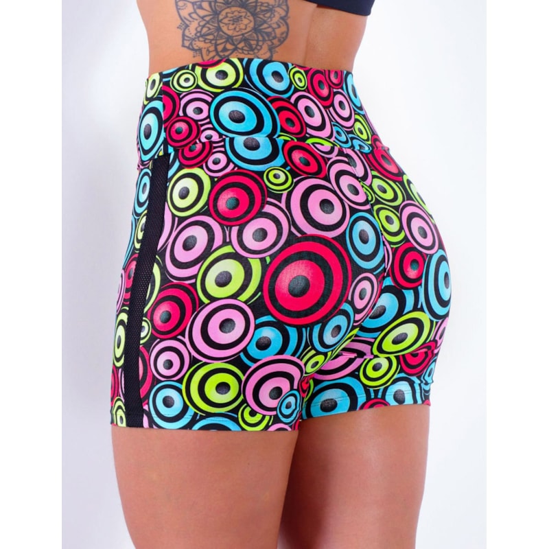Short Fitness Feminino Estampado com Tela | Ref: 4.4.4321-3188
