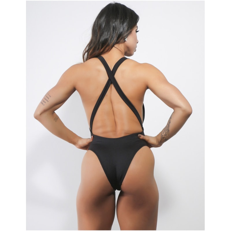 Body Preto sem Bojo com Alças Cruzadas | Ref: 3.3.2455-01