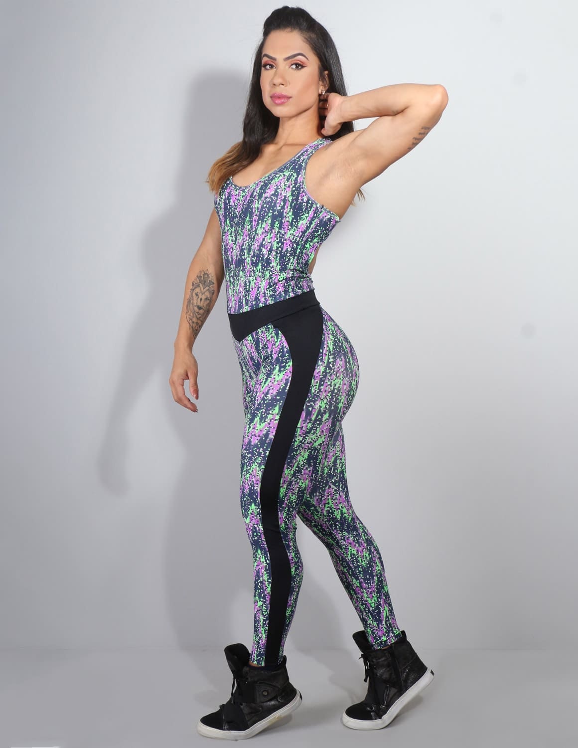Macacão Fitness Estampado sem Bojo | Ref: 4.4.4243-3121
