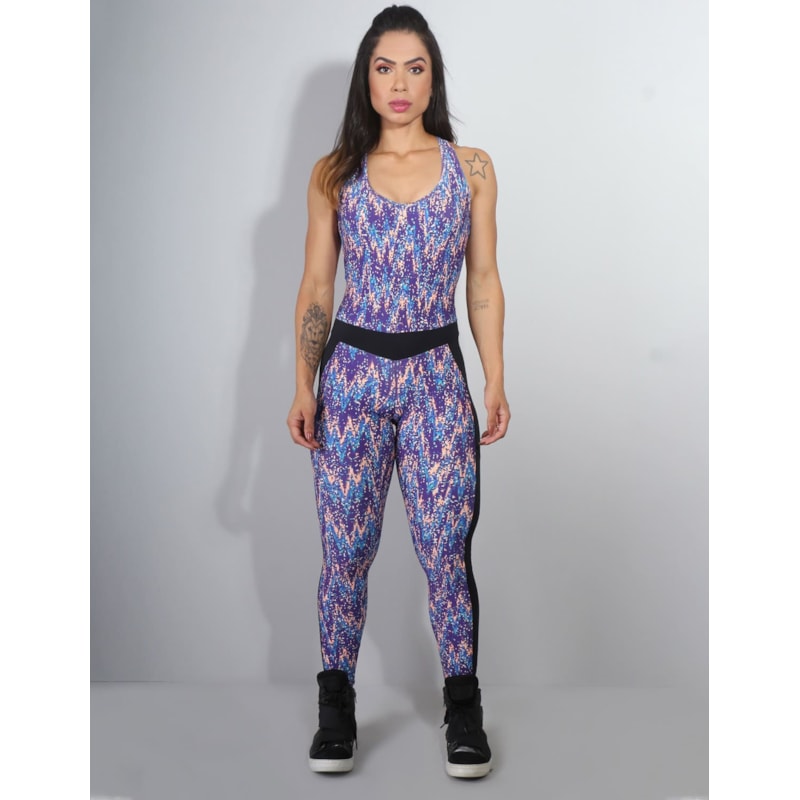 Macacão Fitness Estampado sem Bojo | Ref: 4.4.4243-3127