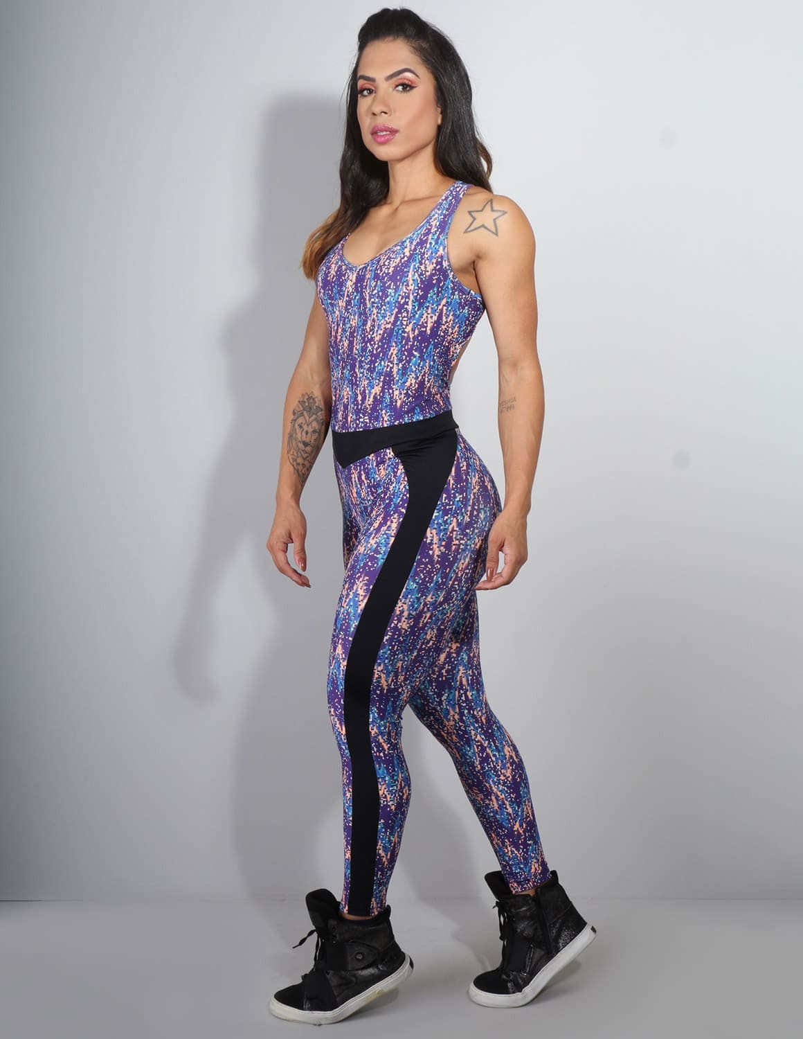 Macacão Fitness Estampado sem Bojo | Ref: 4.4.4243-3127