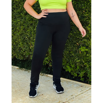 Calça Montaria Plus Size Preta com Cós Alto | Ref: 4.4.4430-01