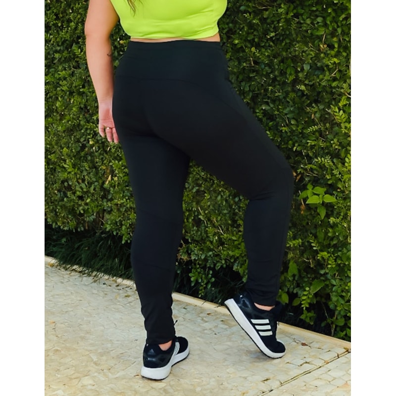 Calça Montaria Plus Size Preta com Cós Alto | Ref: 4.4.4430-01