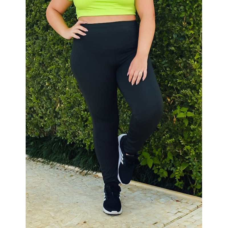 Calça Montaria Plus Size Preta com Cós Alto | Ref: 4.4.4430-01