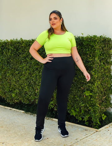 Conjunto Feminino Plus Size Preto com Calça Montaria  e Cropped | Ref: 8.8.0205-0132