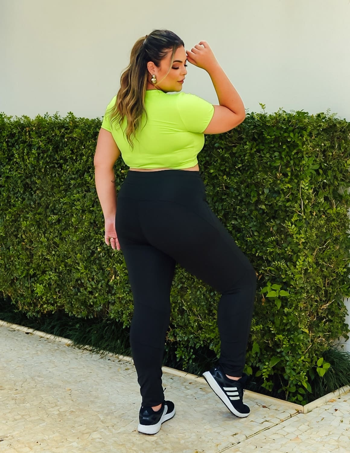 Conjunto Feminino Plus Size Preto com Calça Montaria  e Cropped | Ref: 8.8.0205-0132