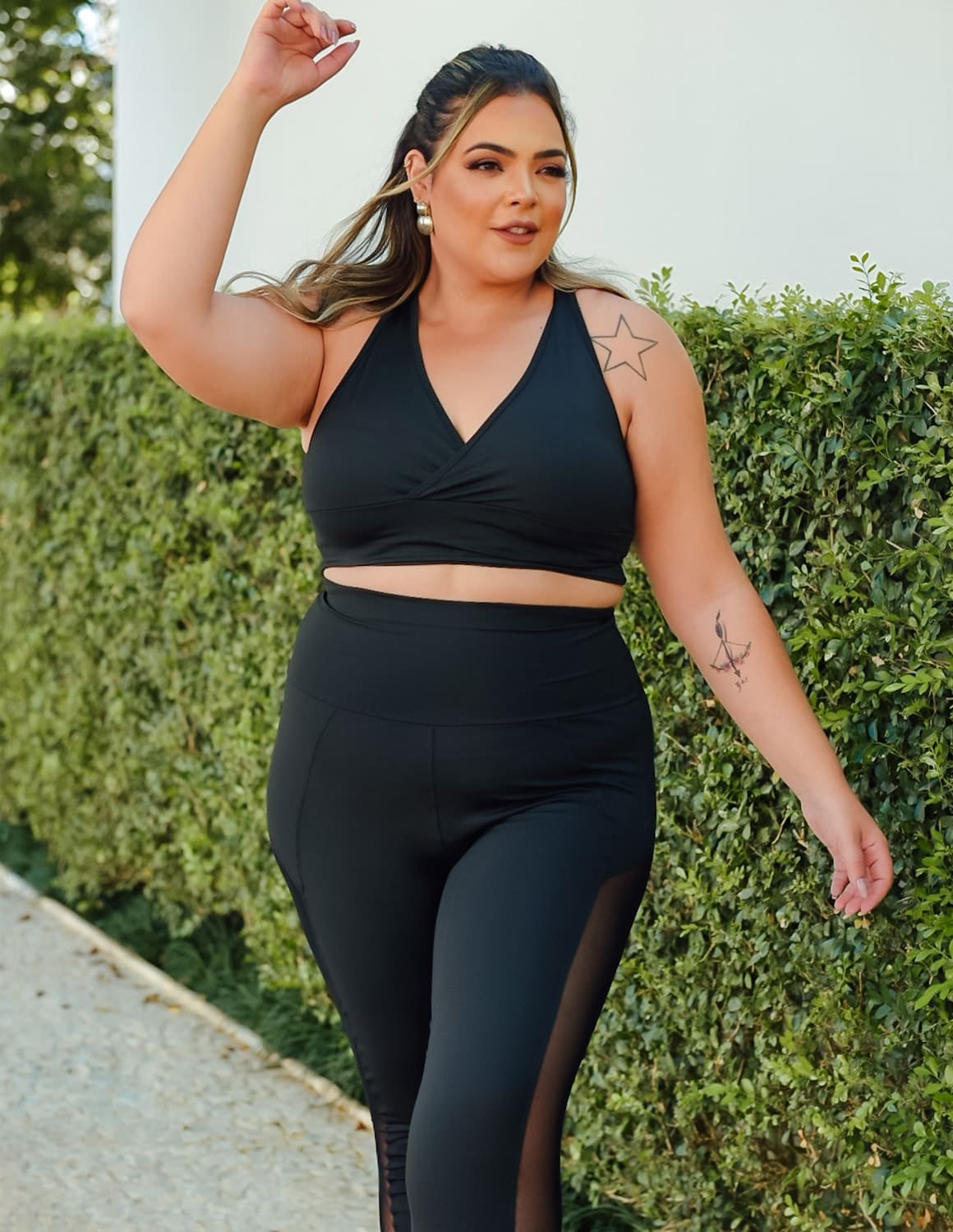 Conjunto Feminino Plus Size Preto com Calça  e Top | Ref: 8.8.0204-01
