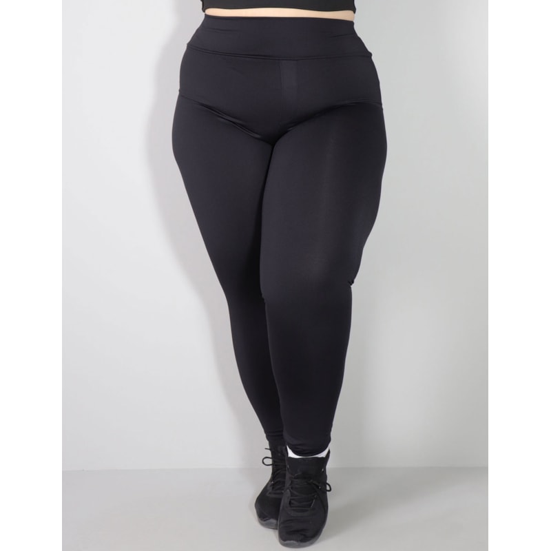Calça Feminina Preta Plus Size com Bolsos | Ref: 4.4.4156-01