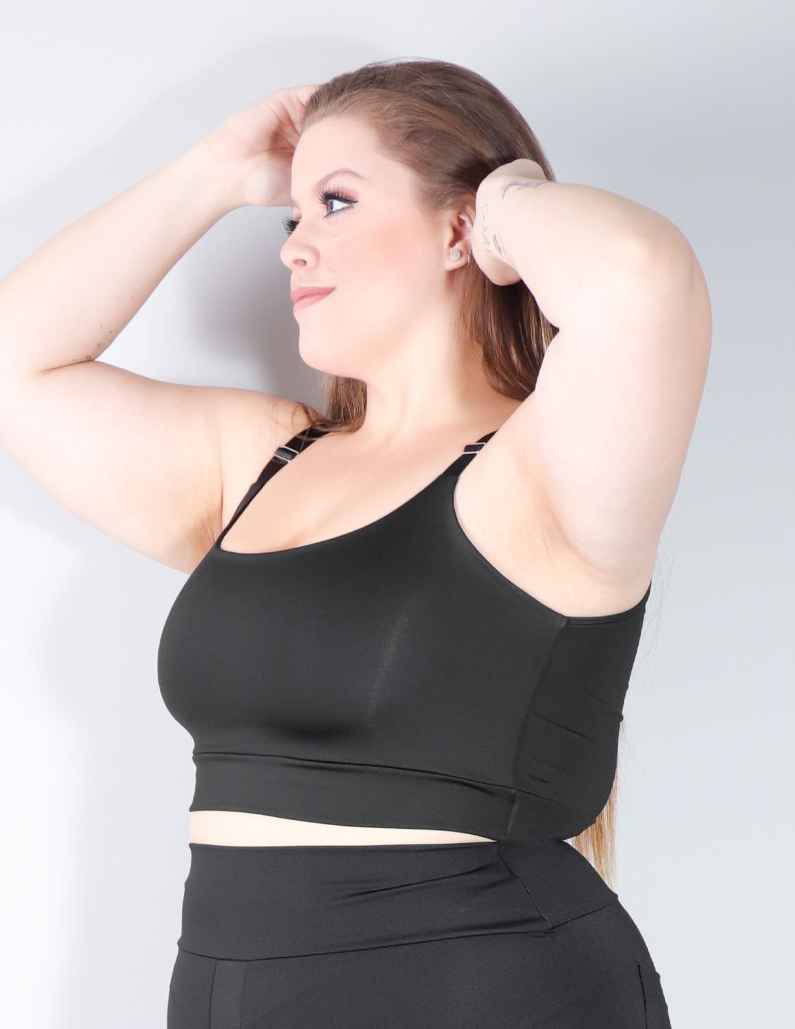 Cropped Feminino Preto Plus Size com Alças Reguláveis | Ref: 4.4.4431