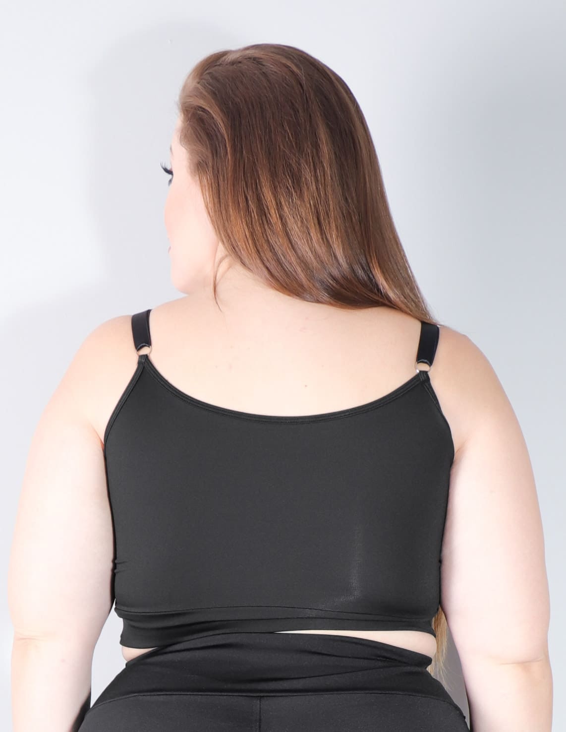 Cropped Feminino Preto Plus Size com Alças Reguláveis | Ref: 4.4.4431