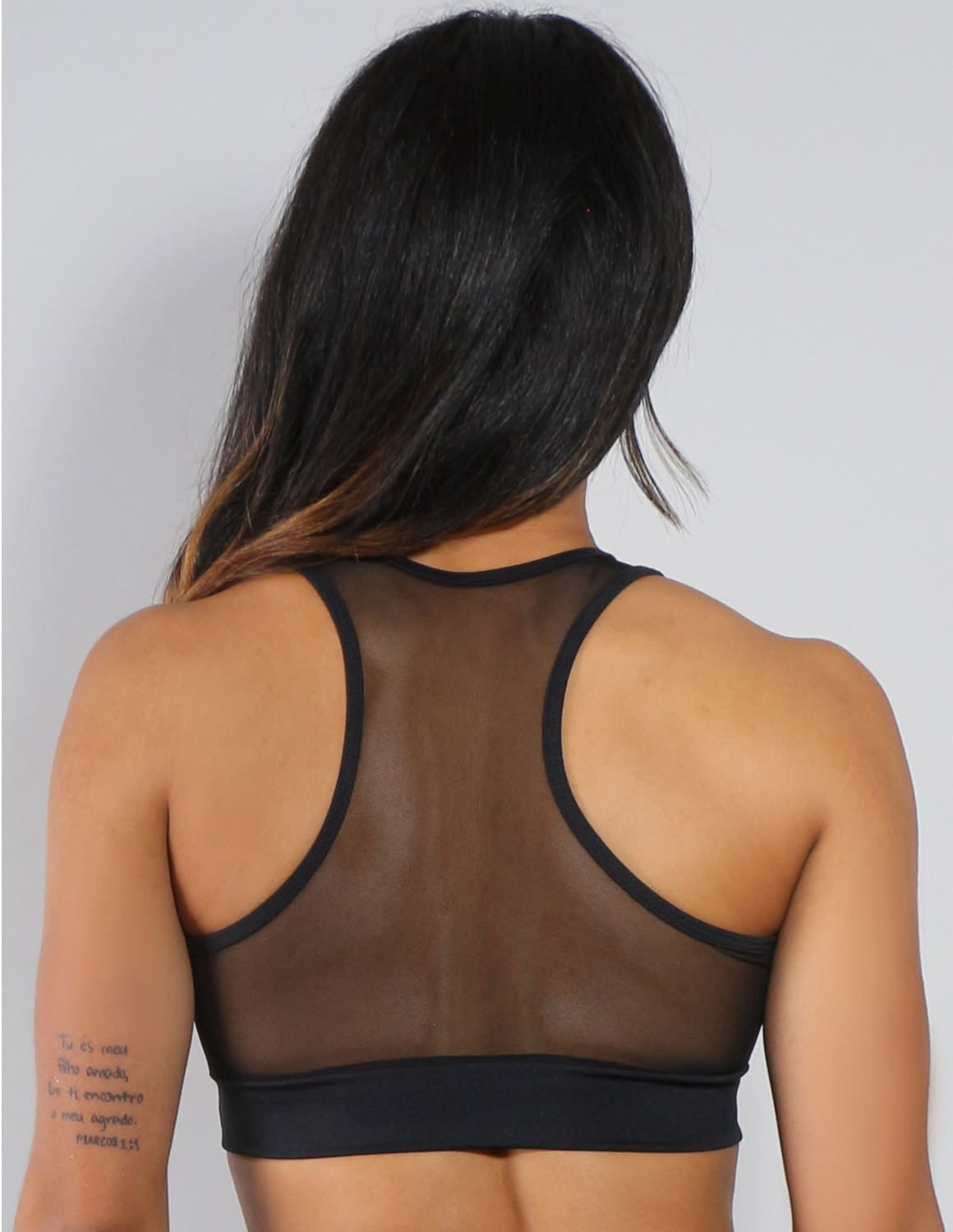 Cropped Preto com Recortes em Tule | Ref: 4.4.4212-01
