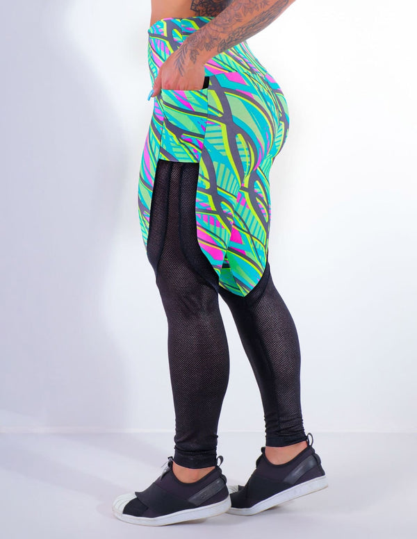 Calça Legging Estampada com Bolsos e Tela | Ref: 4.4.4170-3190