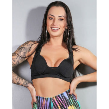 Top Fitness Conforto Preto com Bojo | Ref: 4.4.1778-01