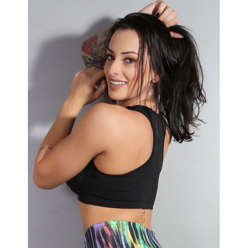 Top Fitness Conforto Preto com Bojo | Ref: 4.4.1778-01